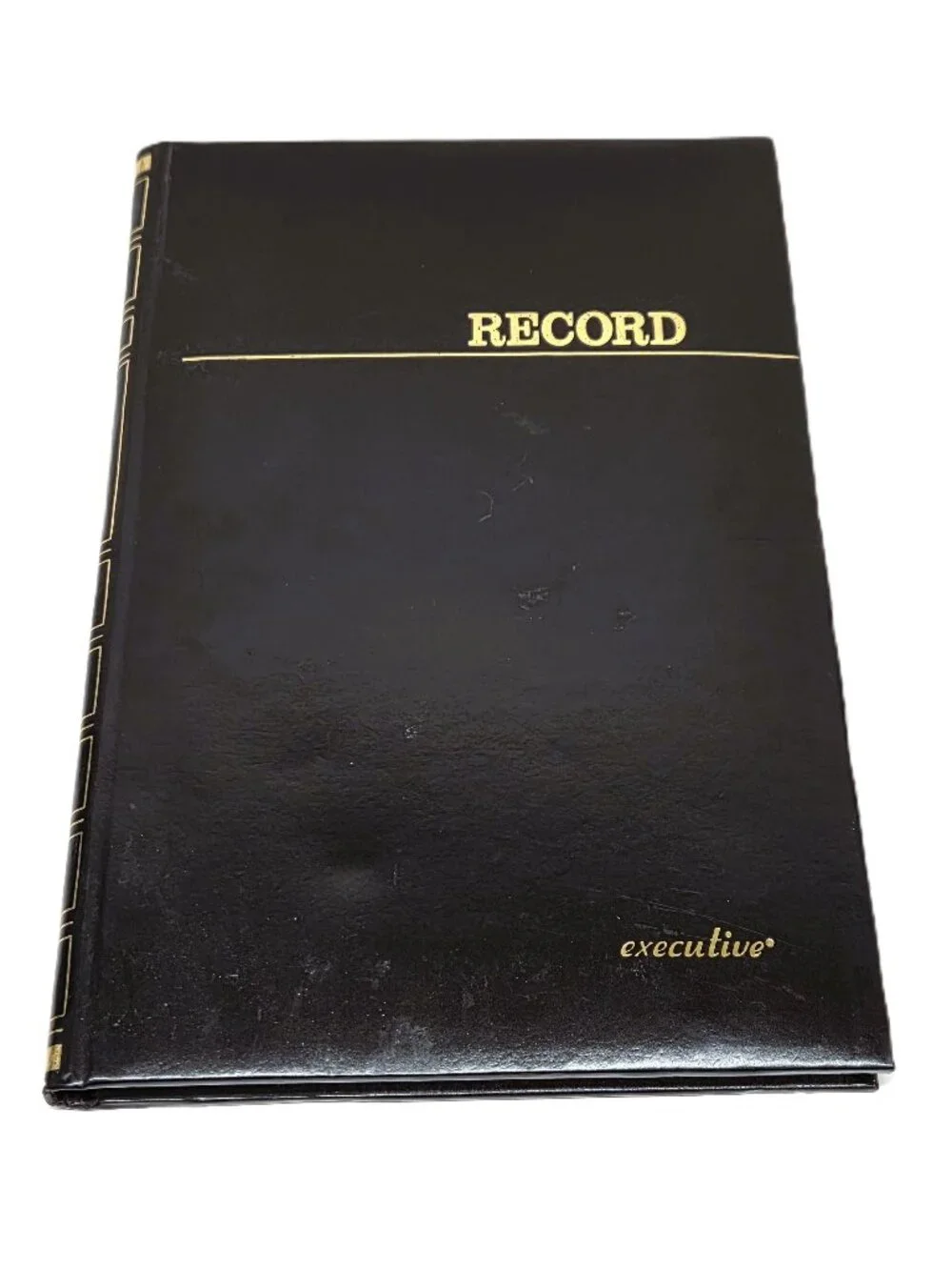 Blank Vtg Stuart Hall Executive Account Record Note Book Black #1418 Numbered